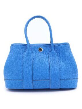 Hermes Neo Garden Party 23 Handbag New Blue Hydra Negonda Togo Silver
